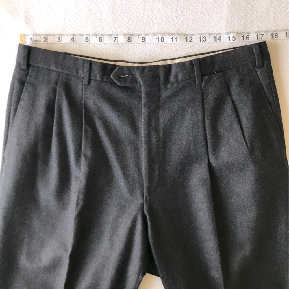 Brioni Sport 100% Wool Dress Pant Charcoal Grey